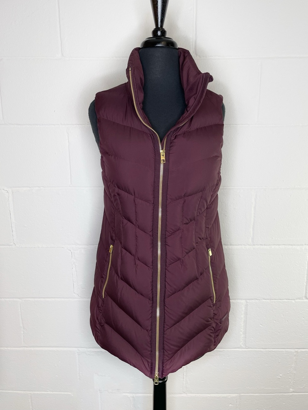 Athleta Burgundy Responsible Down CYA Vest Goose Down Puffer